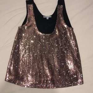 Rose Gold Blouse with Black Back